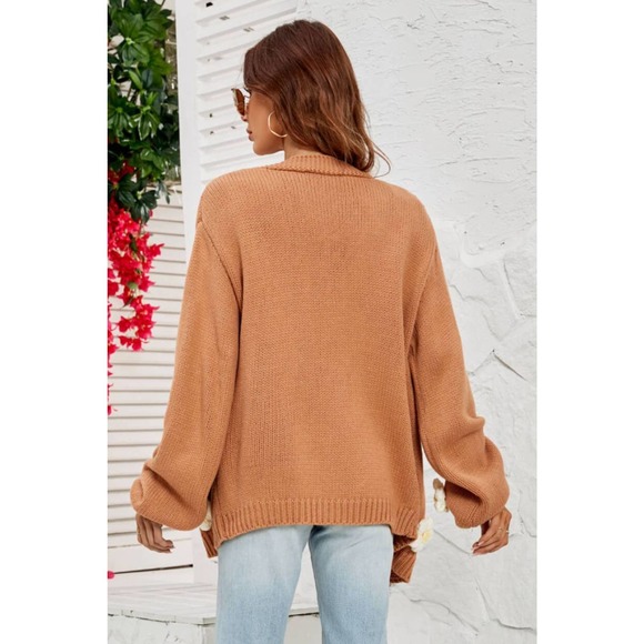 Flower Detail Open Front Cardigan - Picture 2 of 5